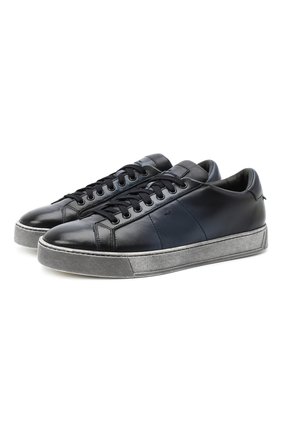 Мужские кожаные кеды SANTONI темно-синего цвета по цене 38450 руб., арт. MBGL20850SP0RG00U60 | Фото 1 Мужские кожаные кеды SANTONI темно-синего цвета, арт. MBGL20850SP0RG00U60 | Фото 1