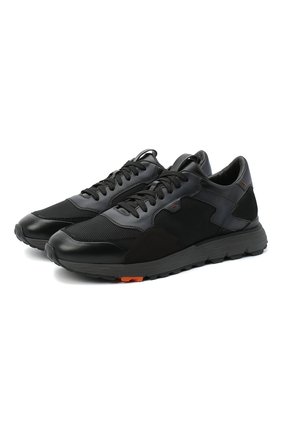 Мужские комбинированные кроссовки SANTONI черного цвета по цене 36650 руб., арт. MBCR21297ANARJXNN55 | Фото 1 Мужские комбинированные кроссовки SANTONI черного цвета, арт. MBCR21297ANARJXNN55 | Фото 1