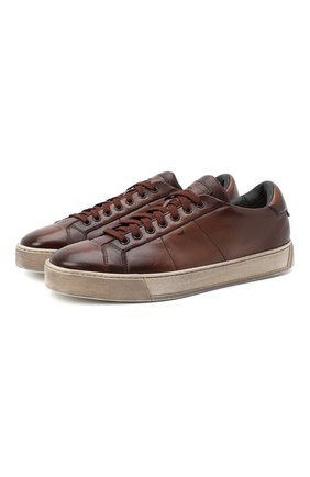 Мужские кожаные кеды SANTONI коричневого цвета по цене 38450 руб., арт. MBGL20850SP0RG00S50 | Фото 1 Мужские кожаные кеды SANTONI коричневого цвета, арт. MBGL20850SP0RG00S50 | Фото 1