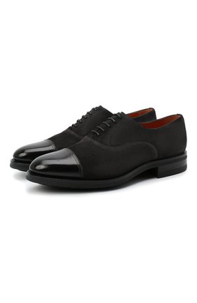 Мужские комбинированные оксфорды SANTONI темно-серого цвета по цене 72750 руб., арт. MCKE15726UL1IEMAG56 | Фото 1 Мужские комбинированные оксфорды SANTONI темно-серого цвета, арт. MCKE15726UL1IEMAG56 | Фото 1