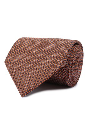 Мужской шелковый галстук BRIONI оранжевого цвета, арт. 062I00/09458 | Фото 1 (Материал: Текстиль, Шелк; Принт: С принтом; Региональные ограничения белый список (Axapta Mercury): RU)