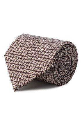 Мужской шелковый галстук BRIONI темно-коричневого цвета, арт. 062I00/09424 | Фото 1 (Принт: С принтом; Материал: Текстиль, Шелк; Региональные ограничения белый список (Axapta Mercury): RU)