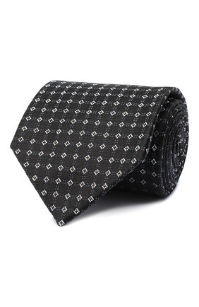 Мужской шелковый галстук BRIONI черного цвета, арт. 062H00/09455 | Фото 1 (Материал: Текстиль, Шелк; Принт: С принтом; Региональные ограничения белый список (Axapta Mercury): RU)