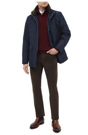Мужской хлопковые брюки CANALI коричневого цвета по цене 23550 руб., арт. 91551/PT00499 | Фото 2 Мужской хлопковые брюки CANALI коричневого цвета, арт. 91551/PT00499 | Фото 2