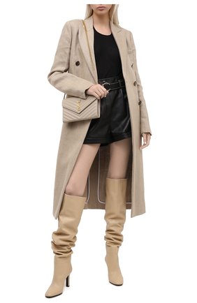 Женские кожаные ботфорты jane SAINT LAURENT светло-бежевого цвета по цене 123000 руб., арт. 632607/1Y800 | Фото 2 Женские кожаные ботфорты jane SAINT LAURENT светло-бежевого цвета, арт. 632607/1Y800 | Фото 2