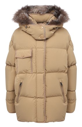Женский пуховик MONCLER бежевого цвета по цене 189400 руб., арт. F2-093-1A555-01-C0531 | Фото 1 Женский пуховик MONCLER бежевого цвета, арт. F2-093-1A555-01-C0531 | Фото 1