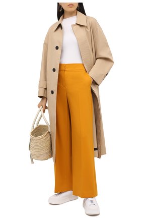 Женские шерстяные брюки OSCAR DE LA RENTA желтого цвета по цене 83200 руб., арт. 20PN302SWB | Фото 2 Женские шерстяные брюки OSCAR DE LA RENTA желтого цвета, арт. 20PN302SWB | Фото 2