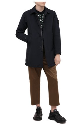 Мужской утепленный плащ STONE ISLAND темно-синего цвета по цене 97900 руб., арт. 731571349 | Фото 2 Мужской утепленный плащ STONE ISLAND темно-синего цвета, арт. 731571349 | Фото 2