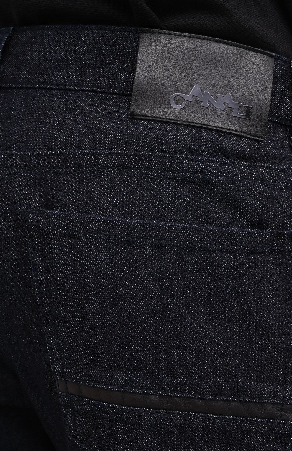 Мужские джинсы CANALI черного цвета, арт. 91736/PY00671 | Фото 5 (Силуэт М (брюки): Прямые; Кросс-КТ: Деним; Длина (брюки, джинсы): Стандартные; Материал внешний: Хлопок, Деним; Стили: Классический, Кэжуэл)