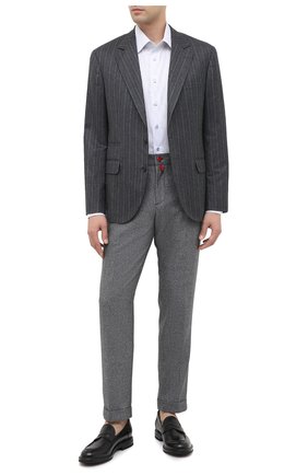 Мужские шерстяные брюки KITON серого цвета по цене 114500 руб., арт. UFPLACK01T52 | Фото 2 Мужские шерстяные брюки KITON серого цвета, арт. UFPLACK01T52 | Фото 2