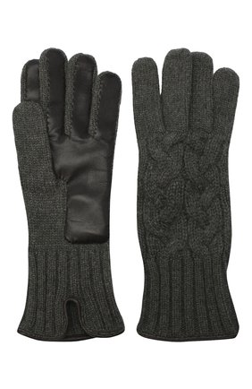 Мужские кашемировые перчатки KITON серого цвета, арт. UGU115X03T25 | Фото 2 (Материал: Шерсть, Кашемир, Текстиль; Кросс-КТ: Трикотаж)