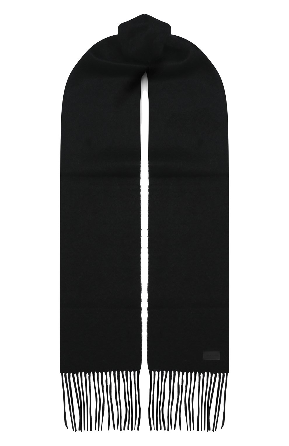 Мужской шерстяной шарф SAINT LAURENT черного цвета, арт. 625821/4YC89 | Фото 1 (Мужское Кросс-КТ: Шарфы - с бахромой; Материал: Текстиль, Шерсть; Кросс-КТ: шерсть)