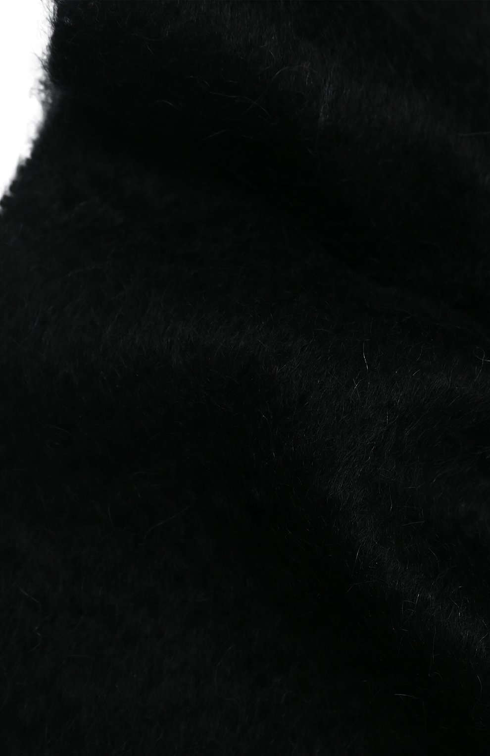Мужской шерстяной шарф SAINT LAURENT черного цвета, арт. 625821/4YC89 | Фото 2 (Мужское Кросс-КТ: Шарфы - с бахромой; Материал: Текстиль, Шерсть; Кросс-КТ: шерсть)