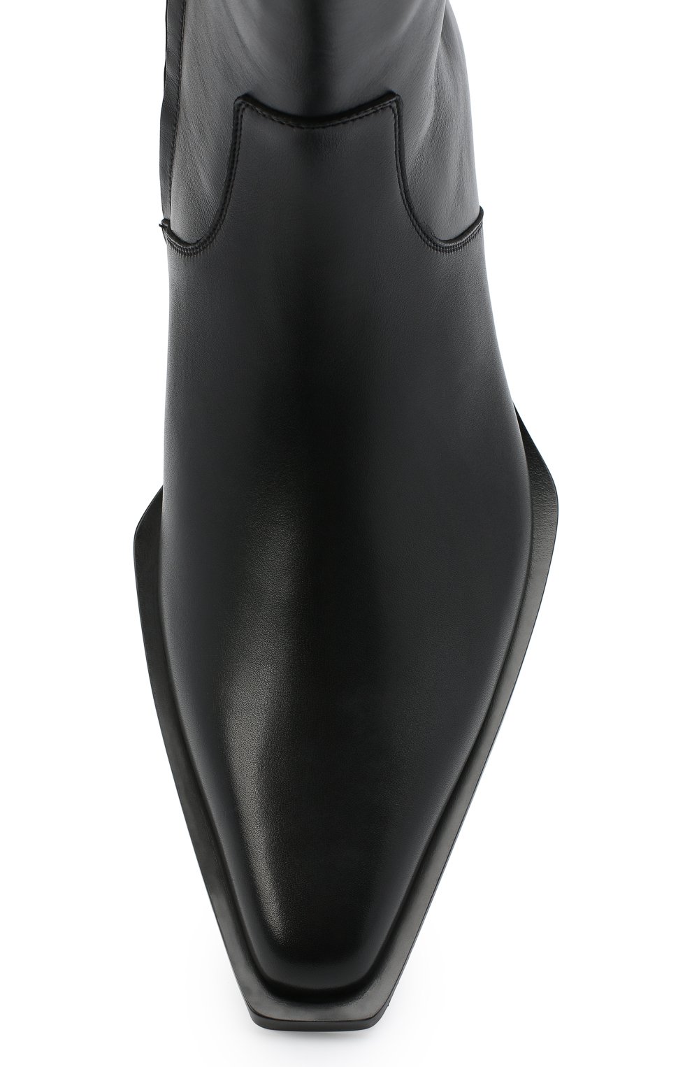 Мужские кожаные казаки BALENCIAGA черного цвета, арт. 624427/WA72D | Фото 5 (Каблук высота: Высокий; Материал внешний: Кожа; Длина стельки: 31; Материал внутренний: Натуральная кожа; Материал утеплителя: Без утеплителя; Мужское Кросс-КТ: Казаки-обувь, Сапоги-обувь; Подошва: Плоская)