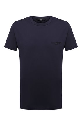 Мужские хлопковая футболка BALMAIN темно-синего цвета по цене 15700 руб., арт. BRM305060 | Фото 1 Мужские хлопковая футболка BALMAIN темно-синего цвета, арт. BRM305060 | Фото 1