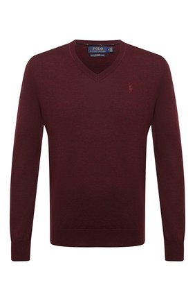 Мужской шерстяной пуловер POLO RALPH LAUREN бордового цвета по цене 14400 руб., арт. 710714347 | Фото 1 Мужской шерстяной пуловер POLO RALPH LAUREN бордового цвета, арт. 710714347 | Фото 1
