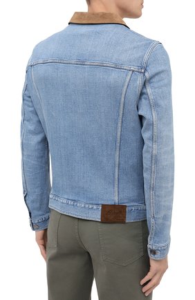 Мужская джинсовая куртка BRIONI голубого цвета, арт. SLRD0L/09D05 | Фото 5 (Кросс-КТ: Куртка, Деним; Рукава: Длинные; Региональные ограничения белый список (Axapta Mercury): RU; Материал внешний: Хлопок, Деним; Мужское Кросс-КТ: Верхняя одежда; Длина (верхняя одежда): Короткие; Стили: Кэжуэл)