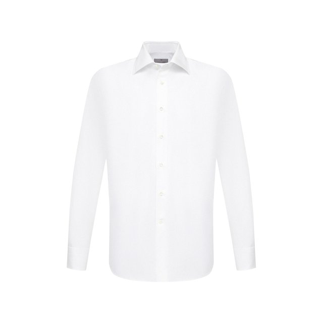 Хлопковая сорочка Canali белого цвета