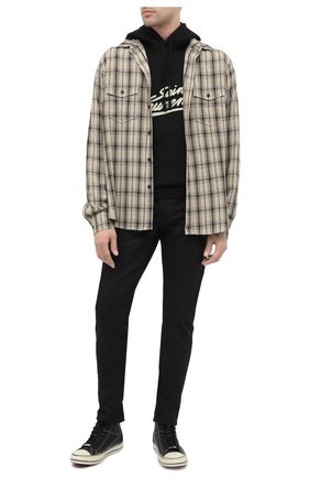 Мужской хлопковое худи SAINT LAURENT черного цвета по цене 59950 руб., арт. 631086/YBVB2 | Фото 2 Мужской хлопковое худи SAINT LAURENT черного цвета, арт. 631086/YBVB2 | Фото 2