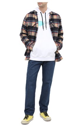 Мужской хлопковое худи PALM ANGELS белого цвета по цене 31150 руб., арт. PMBB003F20FLE0020148 | Фото 2 Мужской хлопковое худи PALM ANGELS белого цвета, арт. PMBB003F20FLE0020148 | Фото 2