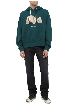 Мужской хлопковое худи PALM ANGELS темно-зеленого цвета по цене 59700 руб., арт. PMBB058E20FLE0035760 | Фото 2 Мужской хлопковое худи PALM ANGELS темно-зеленого цвета, арт. PMBB058E20FLE0035760 | Фото 2