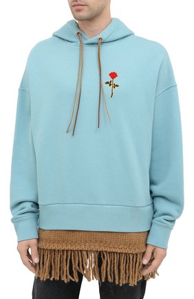 Мужской бирюзовый хлопковое худи PALM ANGELS — купить за 94000 руб. в ...