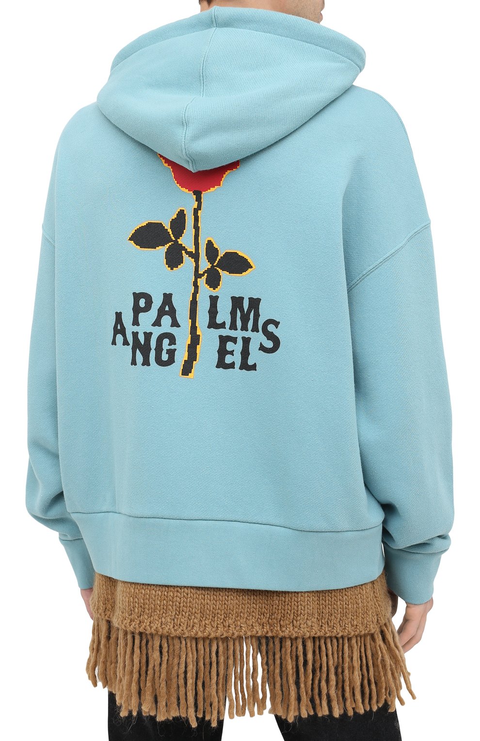 Мужской бирюзовый хлопковое худи PALM ANGELS — купить за 94000 руб. в ...