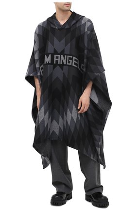 Мужская шерстяное пончо PALM ANGELS темно-серого цвета по цене 104500 руб., арт. PMHN001F20KNI0011008 | Фото 2 Мужская шерстяное пончо PALM ANGELS темно-серого цвета, арт. PMHN001F20KNI0011008 | Фото 2