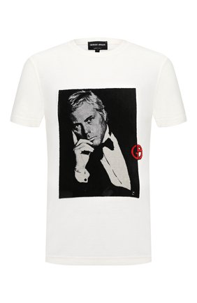 Мужская футболка из вискозы GIORGIO ARMANI белого цвета по цене 49950 руб., арт. 6HSM73/SJSVZ | Фото 1 Мужская футболка из вискозы GIORGIO ARMANI белого цвета, арт. 6HSM73/SJSVZ | Фото 1 (Длина (для топов): Стандартные; Рукава: Короткие; Мужское Кросс-КТ: Футболка-одежда; Стили: Кэжуэл)