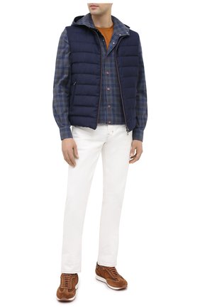 Мужская хлопковая рубашка KITON синего цвета по цене 46250 руб., арт. UMCMARH0748510 | Фото 2 Мужская хлопковая рубашка KITON синего цвета, арт. UMCMARH0748510 | Фото 2