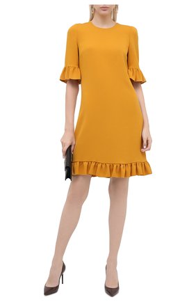Женское платье DOLCE & GABBANA желтого цвета по цене 131500 руб., арт. F6I6XT/FURDV | Фото 2 Женское платье DOLCE & GABBANA желтого цвета, арт. F6I6XT/FURDV | Фото 2
