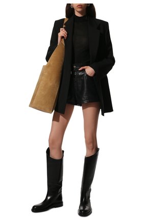 Женские кожаные сапоги JIL SANDER черного цвета по цене 105500 руб., арт. JS35043A-12004 | Фото 2 Женские кожаные сапоги JIL SANDER черного цвета, арт. JS35043A-12004 | Фото 2 (Материал внутренний: Натуральная кожа; Подошва: Платформа; Высота голенища: Высокие; Каблук высота: Низкий; Каблук тип: Устойчивый)