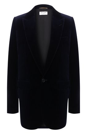 Женский хлопковый жакет SAINT LAURENT темно-синего цвета по цене 210500 руб., арт. 627265/Y615W | Фото 1 Женский хлопковый жакет SAINT LAURENT темно-синего цвета, арт. 627265/Y615W | Фото 1