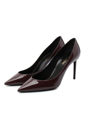 Женская кожаные туфли zoe SAINT LAURENT бордового цвета по цене 48200 руб., арт. 529731/1TV00 | Фото 1 Женская кожаные туфли zoe SAINT LAURENT бордового цвета, арт. 529731/1TV00 | Фото 1