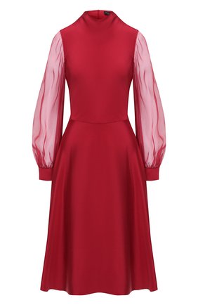 Женское шелковое платье GIORGIO ARMANI красного цвета по цене 185500 руб., арт. 0WHVA066/T01UW | Фото 1 Женское шелковое платье GIORGIO ARMANI красного цвета, арт. 0WHVA066/T01UW | Фото 1