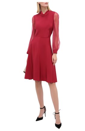 Женское шелковое платье GIORGIO ARMANI красного цвета по цене 185500 руб., арт. 0WHVA066/T01UW | Фото 2 Женское шелковое платье GIORGIO ARMANI красного цвета, арт. 0WHVA066/T01UW | Фото 2