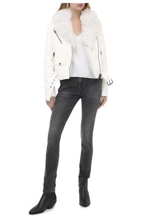 Женская кожаная куртка TOM FORD белого цвета по цене 599500 руб., арт. CSF623-FUX127 | Фото 2 Женская кожаная куртка TOM FORD белого цвета, арт. CSF623-FUX127 | Фото 2