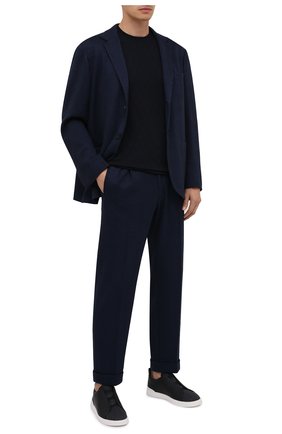 Мужские комбинированные кеды triple stitch ZEGNA COUTURE черного цвета по цене 53950 руб., арт. A4666X-LHG0M | Фото 2 Мужские комбинированные кеды triple stitch ZEGNA COUTURE черного цвета, арт. A4666X-LHG0M | Фото 2