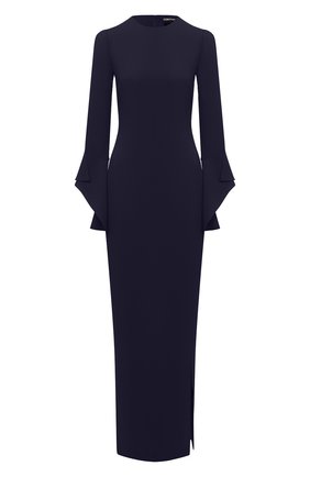 Женское шелковое платье TOM FORD темно-синего цвета по цене 333500 руб., арт. AB2115-FAX230 | Фото 1 Женское шелковое платье TOM FORD темно-синего цвета, арт. AB2115-FAX230 | Фото 1 (Рукава: Длинные; Материал внешний: Шелк; Материал подклада: Шелк; Женское Кросс-КТ: Платье-одежда)