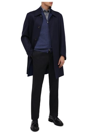 Мужские кожаные дерби BARRETT темно-синего цвета, арт. 192U003.15/BETIS CREAM | Фото 2 (Стили: Классический; Материал утеплителя: Натуральный мех; Материал внешний: Кожа)
