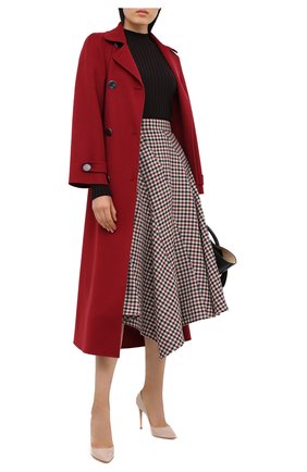 Женское кашемировое пальто GIORGIO ARMANI красного цвета, арт. 0WH0L04W/T00B2 | Фото 3 (Материал внешний: Шерсть, Кашемир; Рукава: Длинные; Длина (верхняя одежда): Длинные; 1-2-бортные: Двубортные)