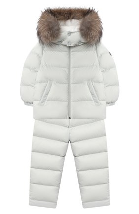 Детского комплект из куртки и брюк MONCLER светло-серого цвета по цене 60000 руб., арт. F2-951-1F504-02-53079 | Фото 1 Детского комплект из куртки и брюк MONCLER светло-серого цвета, арт. F2-951-1F504-02-53079 | Фото 1