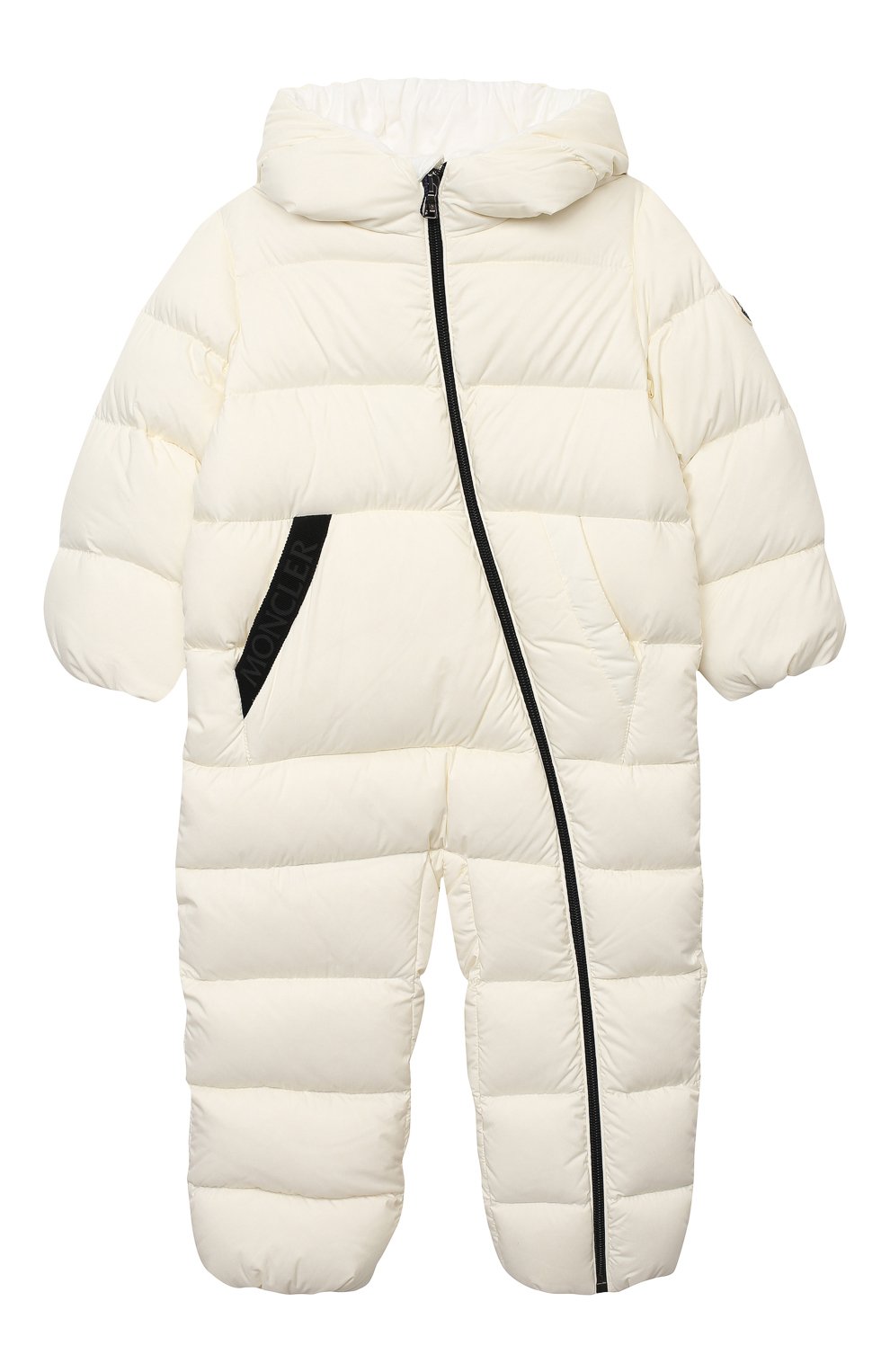 Детский пуховый комбинезон MONCLER белого цвета, арт. F2-951-1G502-00-53333/18M-3A | Фото 1 (Региональные ограничения белый список (Axapta Mercury): RU; Ростовка одежда: 18 мес | 86 см, 36 мес | 98 см)