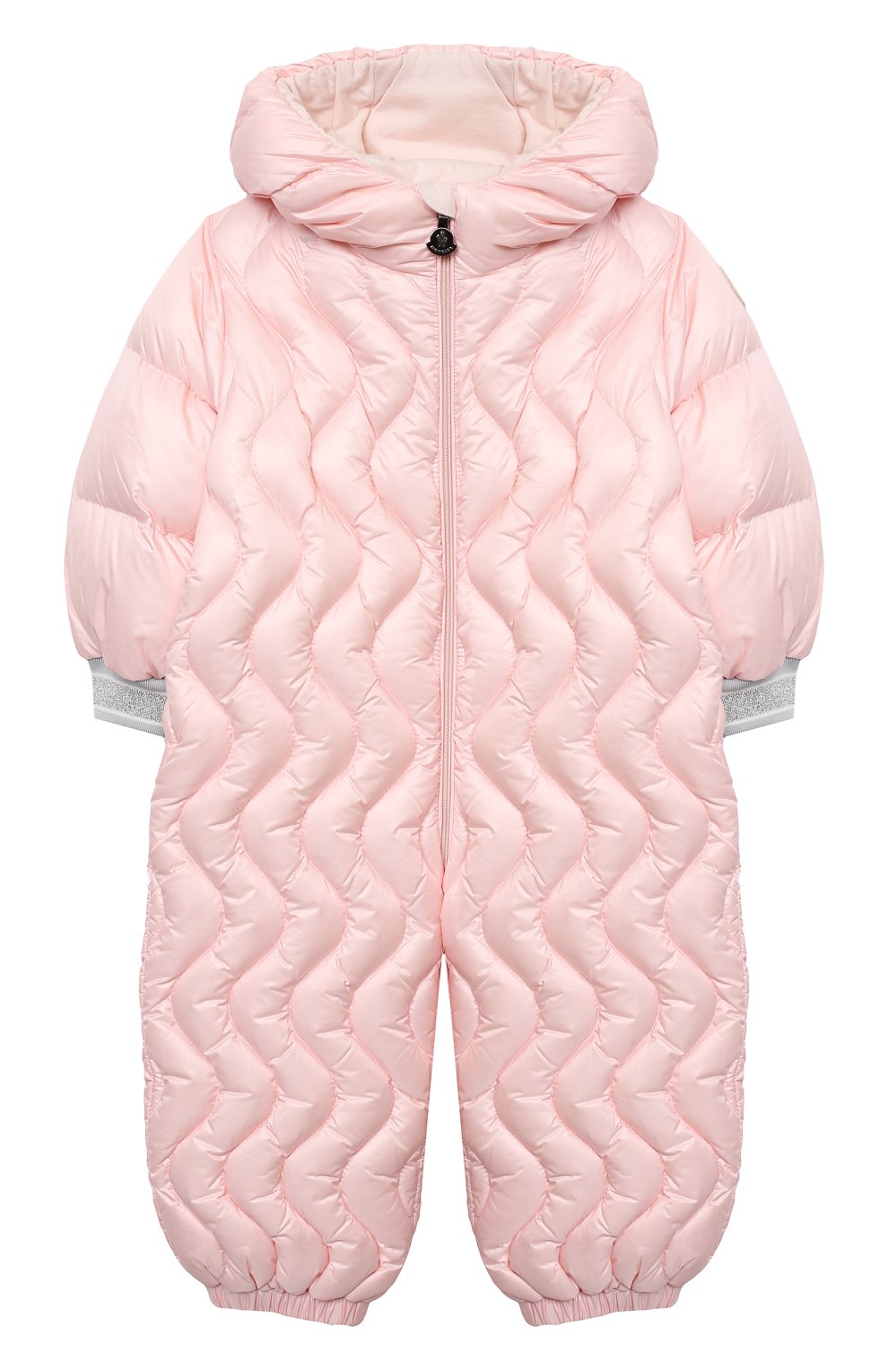 Детского пуховый комбинезон MONCLER светло-розового цвета, арт. F2-951-1G503-10-53048 | Фото 1
