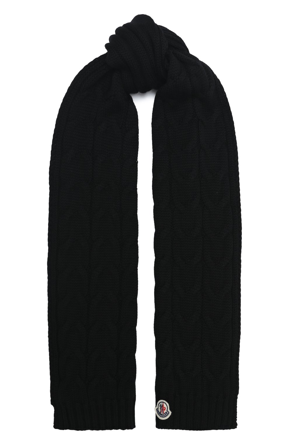 Детский шерстяной шарф MONCLER черного цвета, арт. F2-954-3C700-20-04S02 | Фото 1