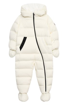 Детского пуховый комбинезон с пинетками MONCLER белого цвета по цене 46400 руб., арт. F2-951-1G502-00-53333/3M-18M | Фото 1 Детского пуховый комбинезон с пинетками MONCLER белого цвета, арт. F2-951-1G502-00-53333/3M-18M | Фото 1