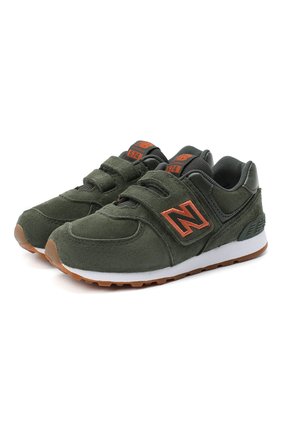 Детские кроссовки 574 NEW BALANCE темно-зеленого цвета по цене 5990 руб., арт. IV574PGO/M | Фото 1 Детские кроссовки 574 NEW BALANCE темно-зеленого цвета, арт. IV574PGO/M | Фото 1