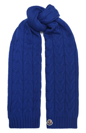 Детский шерстяной шарф MONCLER синего цвета по цене 13000 руб., арт. F2-954-3C700-20-04S02 | Фото 1 Детский шерстяной шарф MONCLER синего цвета, арт. F2-954-3C700-20-04S02 | Фото 1