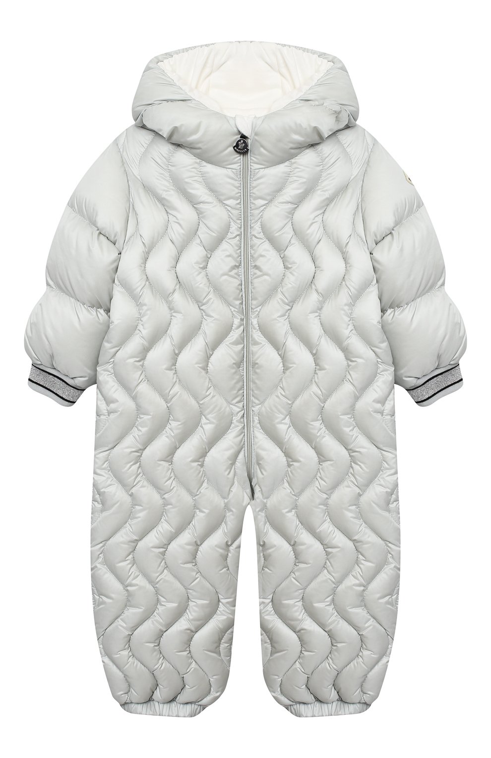Детского пуховый комбинезон MONCLER светло-серого цвета, арт. F2-951-1G503-10-53048 | Фото 1