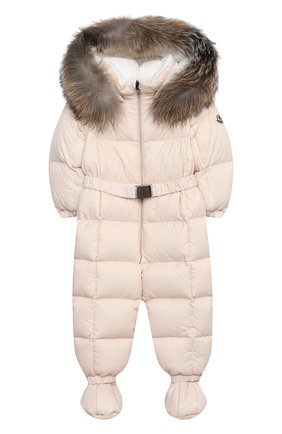 Детского пуховый комбинезон с пинетками MONCLER светло-розового цвета по цене 48400 руб., арт. F2-951-1G506-02-53079/3M-18M | Фото 1 Детского пуховый комбинезон с пинетками MONCLER светло-розового цвета, арт. F2-951-1G506-02-53079/3M-18M | Фото 1